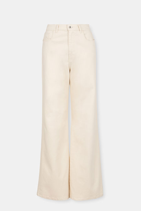 Krem farmerke širokih nogavica Tiffany Production